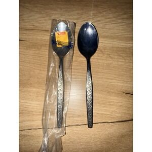 Gorham SPANISH SCROLL Dinner Spoon Stainless Burnished Glossy  Flatware Set of 2